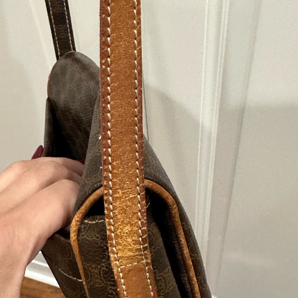Céline, Pre-Loved Brown Coated Canvas Macadam Shoulder Bag. - Picture 15 of 16